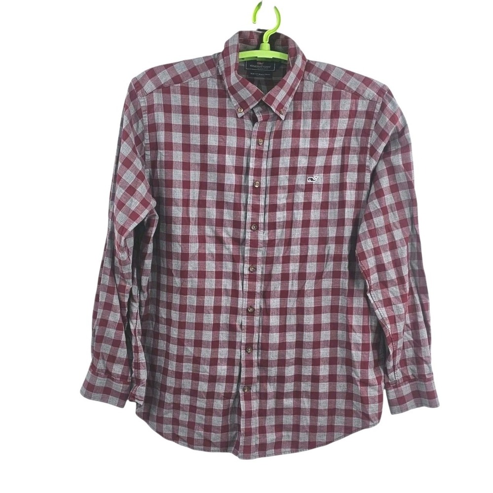 Vineyard Vines Slim Fit Whale Shirt Mens XL Plaid Button-Down Cotton Shirt